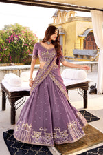 Light Purple Chocolate Crush Sequins Embroidered Lehenga Choli