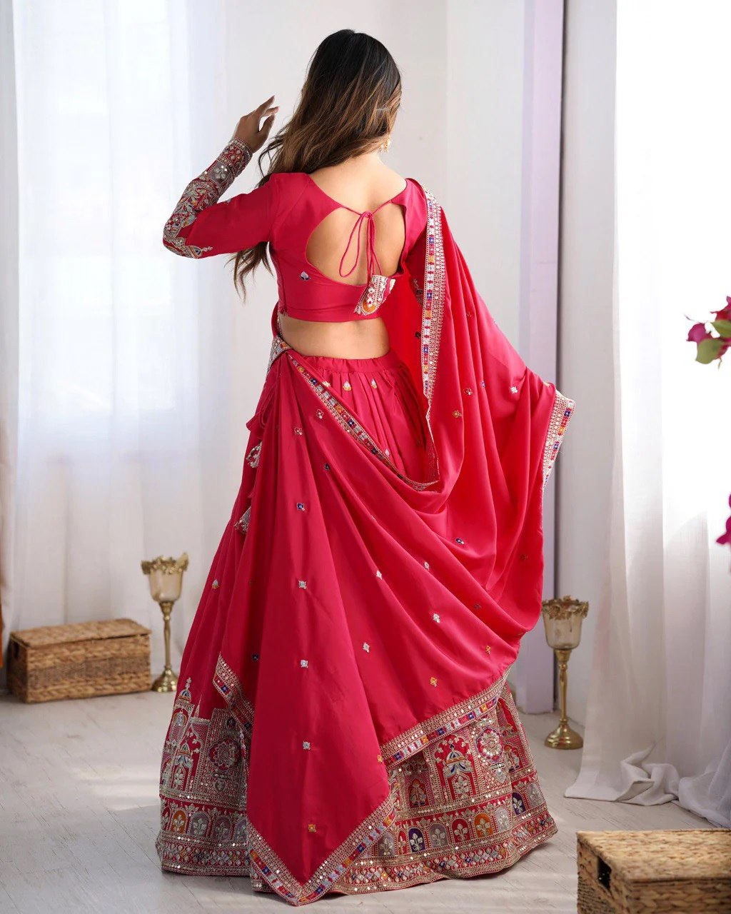 Dark Pink Color Designer party Wear Lehenga Choli