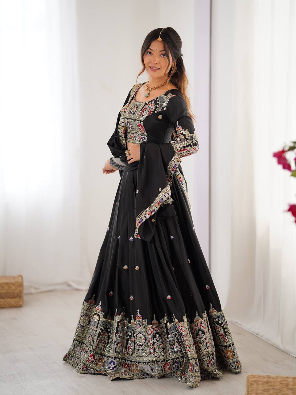 Black Color Designer Party Wear Lehenga Choli