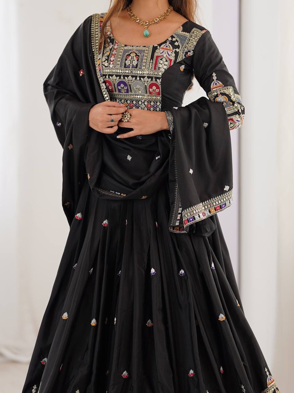 Black Color Designer Party Wear Lehenga Choli
