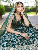 beautifully crafted green dola silk jacquard Lehenga Choli