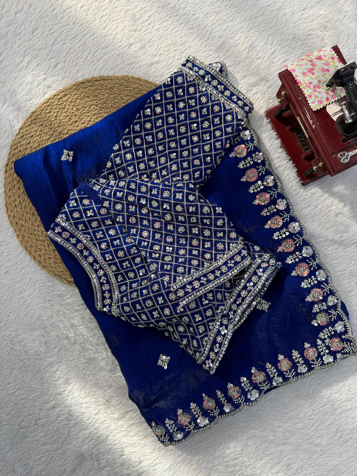 Blue Color Trending Designer Party Wear Saree