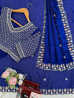 Blue Color Trending Designer Party Wear Saree