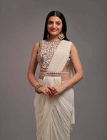Whites - Ready Pleated Saree / Sarees / Ethnic Wear - Joshindia