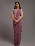Wild Berry pink saree with rich blouse - Joshindia