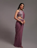 Wild Berry pink saree with rich blouse - Joshindia