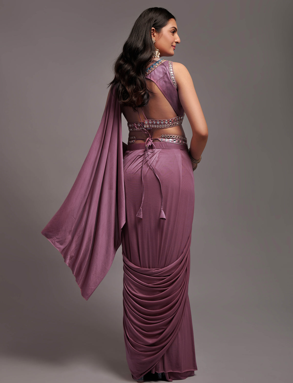 Wild Berry pink saree with rich blouse - Joshindia