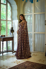 Buy Wine Colour Saree Online At Best Prices - JOSHINDIA - Joshindia