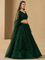 Green Sequins Georgette Festival Wear Lehenga Choli