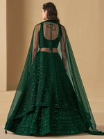 Green Sequins Georgette Festival Wear Lehenga Choli