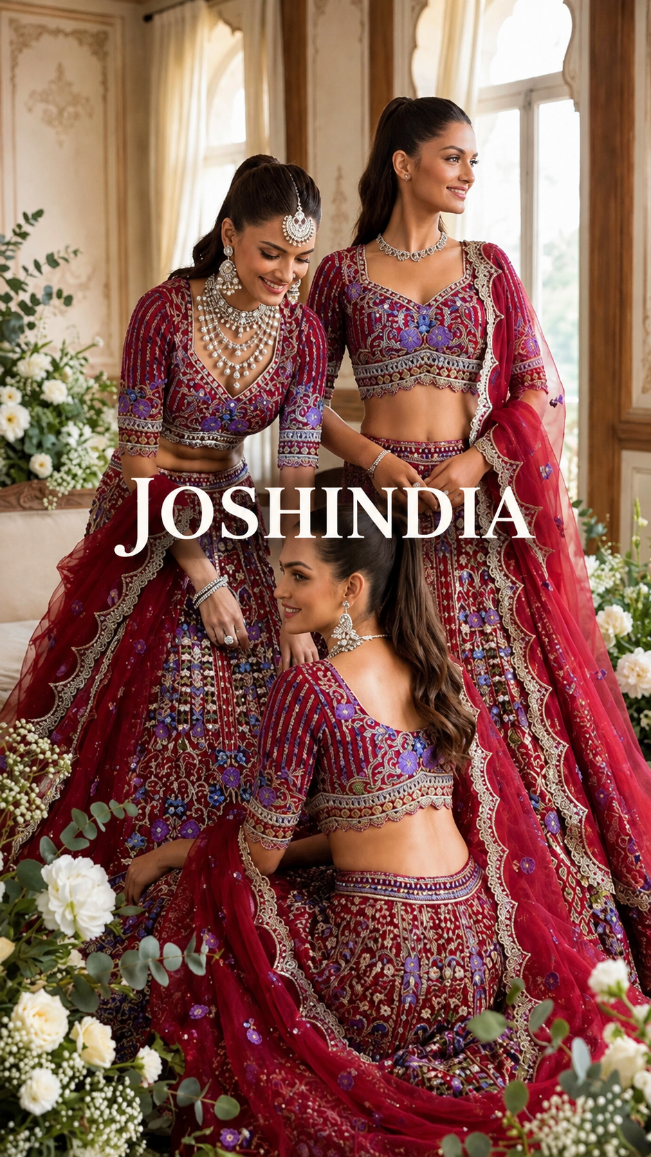 DESIGNER BRIDALRED WEDDINGLEHENGA