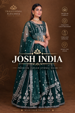 Bottle Green Georgette Lehenga Choli Silver Zari Sequins Work Net Dupatta Wedding