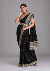 Black Saree - Black Designer Sarees Online - Joshindia