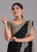 Black Saree - Black Designer Sarees Online - Joshindia