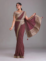 Cherry Red Saree - Joshindia