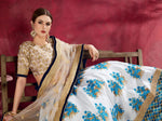 Sky Blue Floral Lehenga with Gold Embroidered Blouse & Net Dupatta