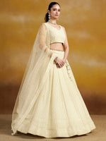 Off-White Thread Work Georgette Traditional Lehenga Choli