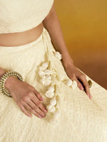 Off-White Thread Work Georgette Traditional Lehenga Choli