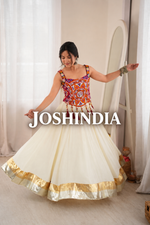 NAVRATRI Heavy Rayon Lehenga Choli with Fancy Lagdi Patta Lace &amp; Mirror Work