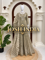 Salsa Silk Top Sharara Dupatta Set Thread Sequence Work Fully Stitched Women