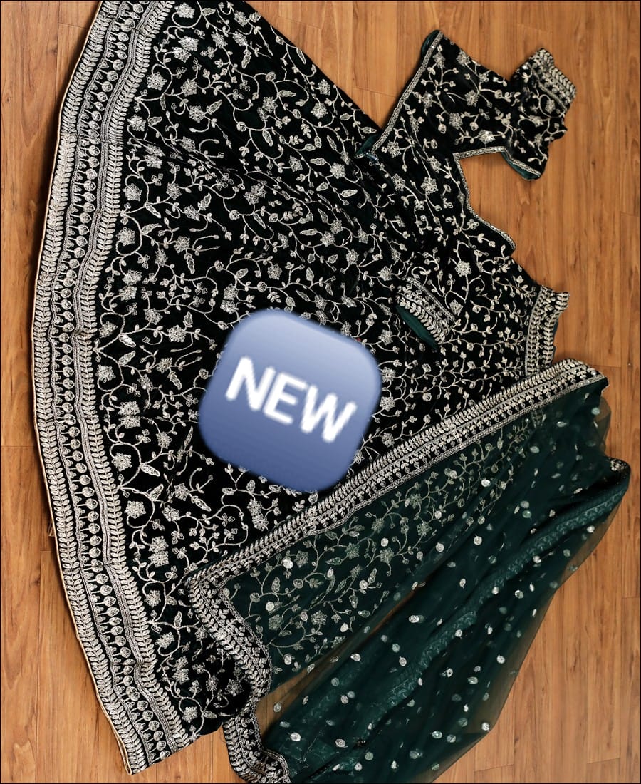 Turcoish Blue Color Heavy Bridal Lehenga For Wedding Reception - Joshindia