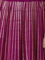 Great Dark Purple Sequin Georgette Engagement Wear Lehenga Choli
