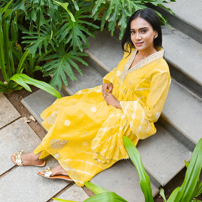 Buy Trendy Yellow Gown Online in India
