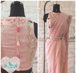 Peach Saree - Buy Peach Color Designer Saree Online - Joshindia