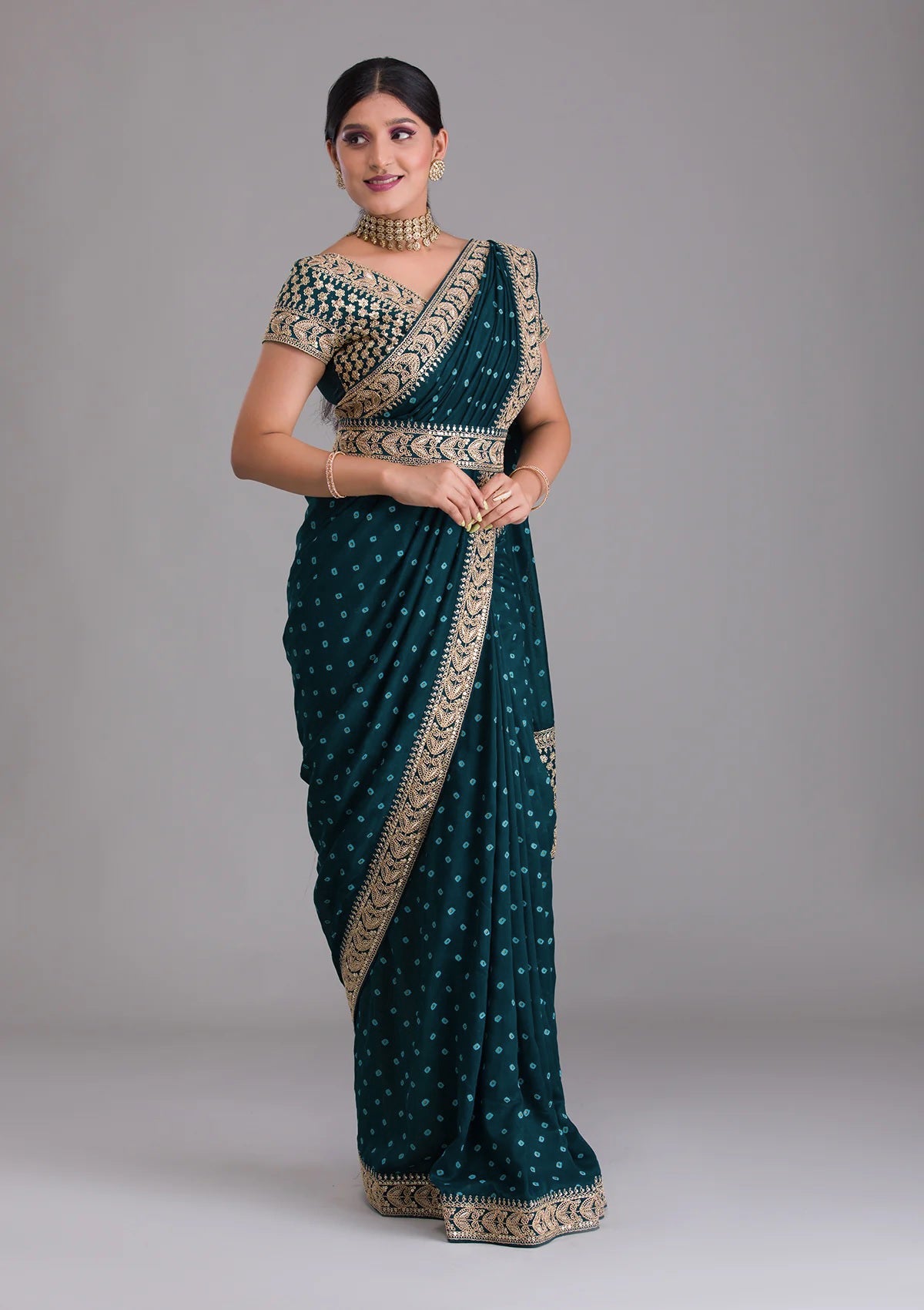 Petrol blue soft silk saree - JOSHINDIA - Joshindia