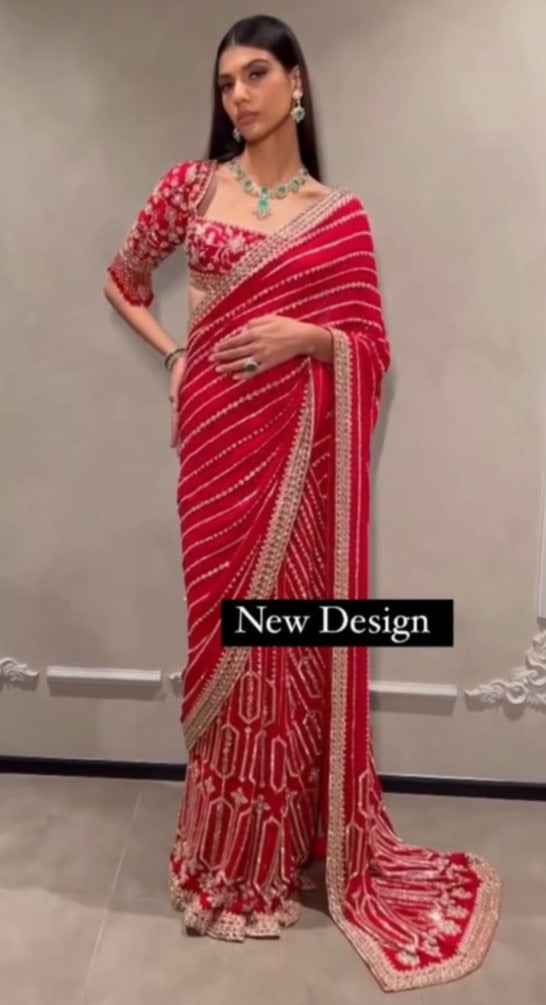 Buy Red Color Saree Online At Best Price - Joshindia