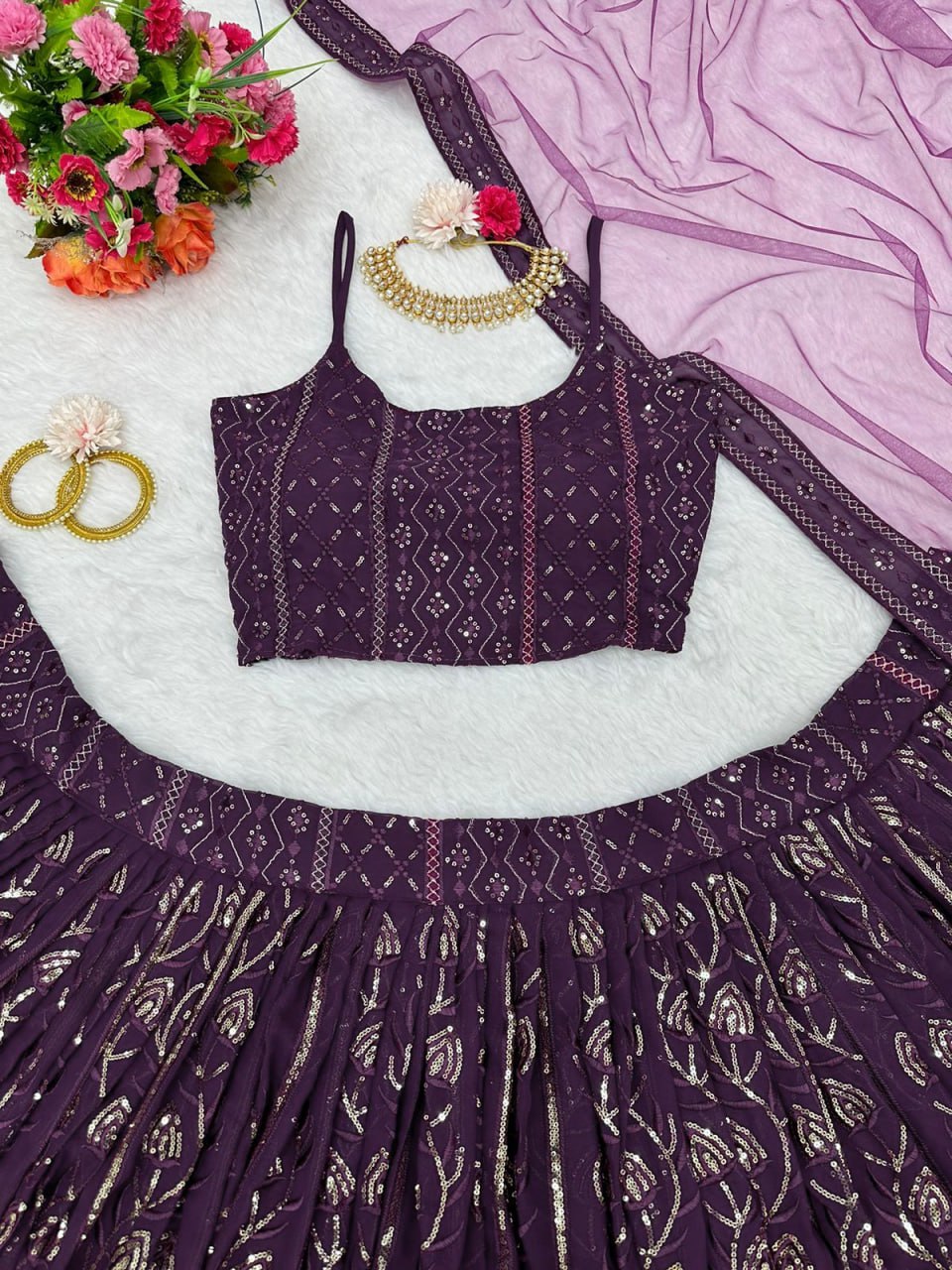 Buy Latest Purple Color Lehenga Choli Online at Best Price - Joshindia