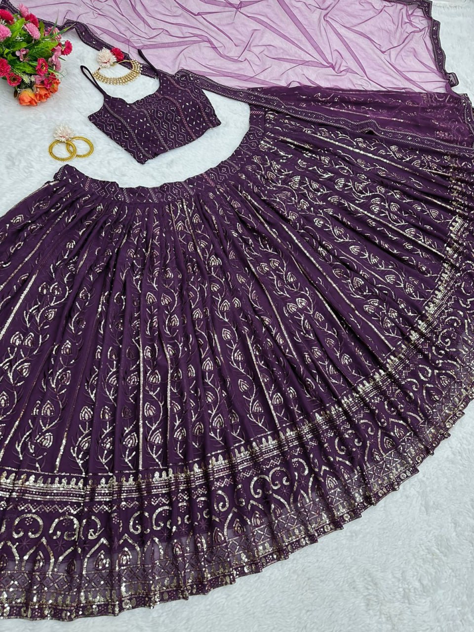 Buy Latest Purple Color Lehenga Choli Online at Best Price - Joshindia