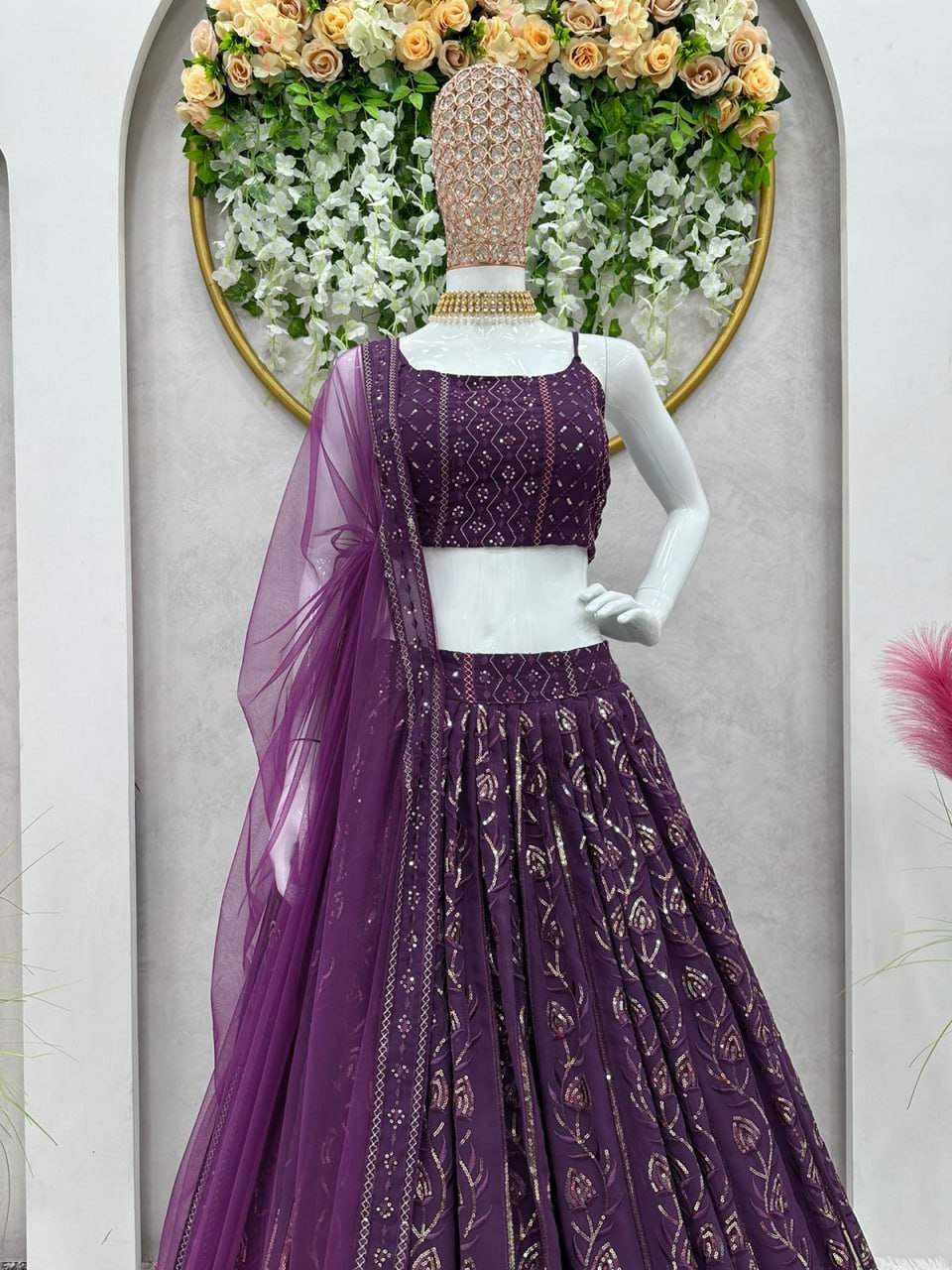 Ahana Purple Bridal Lehenga – Narkis Fashion