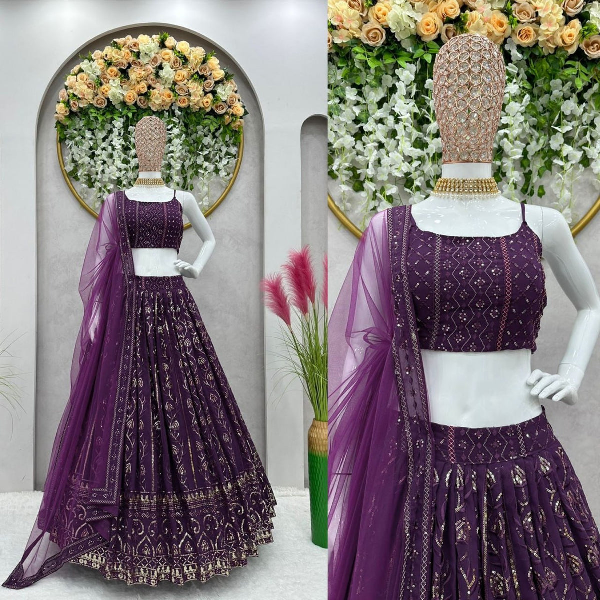 Buy Latest Purple Color Lehenga Choli Online at Best Price - Joshindia