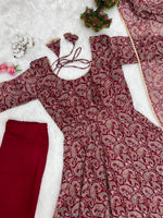 Latest Designs of Maroon Anarkali Dresses Shopping - Joshindia