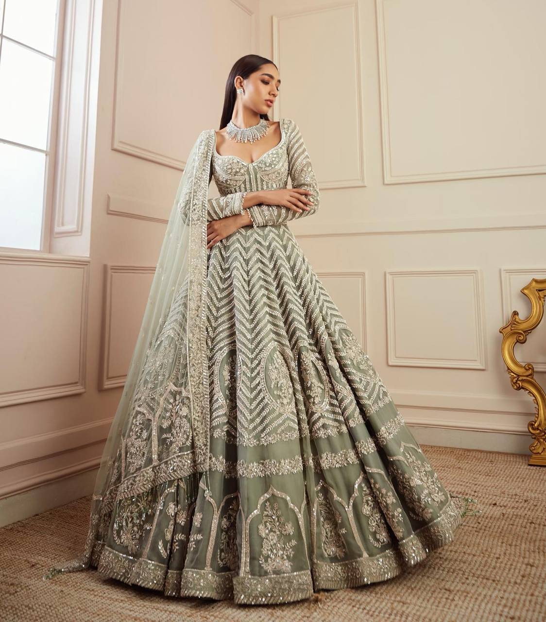 New Arrival Mehndi Lehenga Choli Online - Joshindia