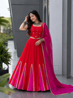 Navratri Special Cotton Lehenga Choli with Mirror Work