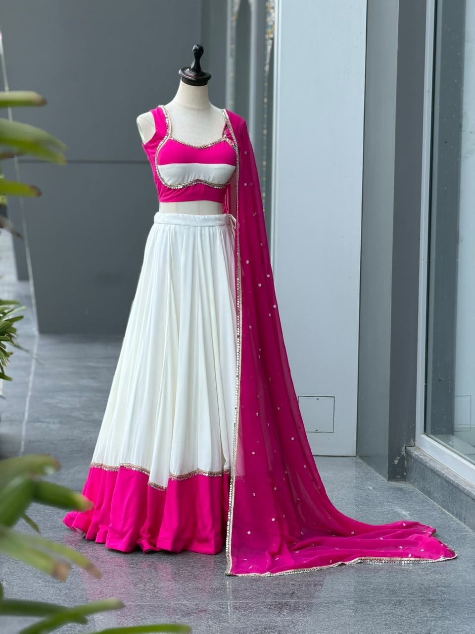 Navratri Special Cotton Lehenga Choli with Mirror Work