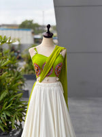 Navratri Special Cotton Lehenga Choli with Mirror Work &amp; Georgette Dupatta