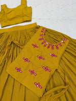 Navratri Special Lehenga Choli with Mirror Work Jacket | Fully Stitched&nbsp;
