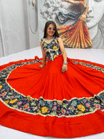 Navratri Special Pure Cotton Lehenga Choli with Mirror Work &amp; Embroidered Dupatta