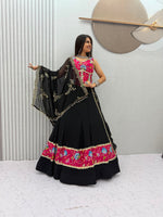 Navratri Special Pure Cotton Lehenga Choli with Mirror Work &amp; Embroidered Dupatta