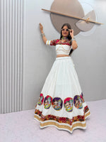 Navratri Special Pure Cotton Lehenga Choli with 6 Meter Big Flair | Foil Print Choli &amp; Lace Border Dupatta&nbsp;