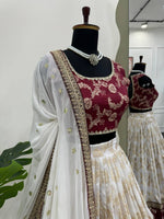 Jacquard Sequence Coding Work Lehenga Choli | Semi-Stitched