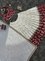 Jacquard Sequence Coding Work Lehenga Choli | Semi-Stitched