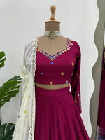 Rayon Digital Print Lehenga Choli with Real Mirror Work