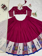 Rayon Digital Print Lehenga Choli with Real Mirror Work