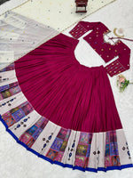Rayon Digital Print Lehenga Choli with Real Mirror Work
