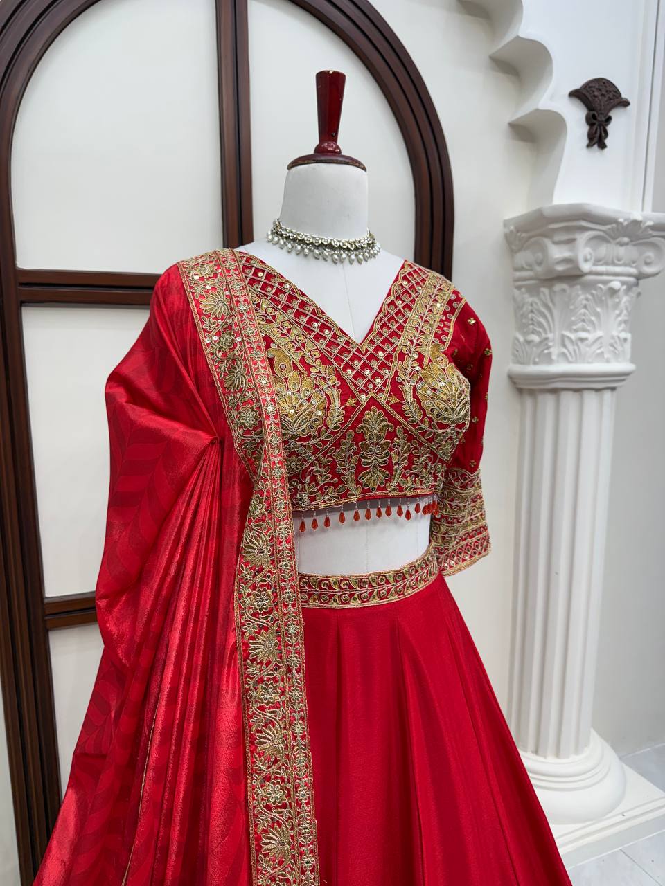 WeddingHeavy Boutique Chinon Lehenga Choli with Coding &amp; Sequence Work