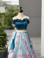 Pure Organza Silk Digital Printed Lehenga Choli with Japan Satin Blouse